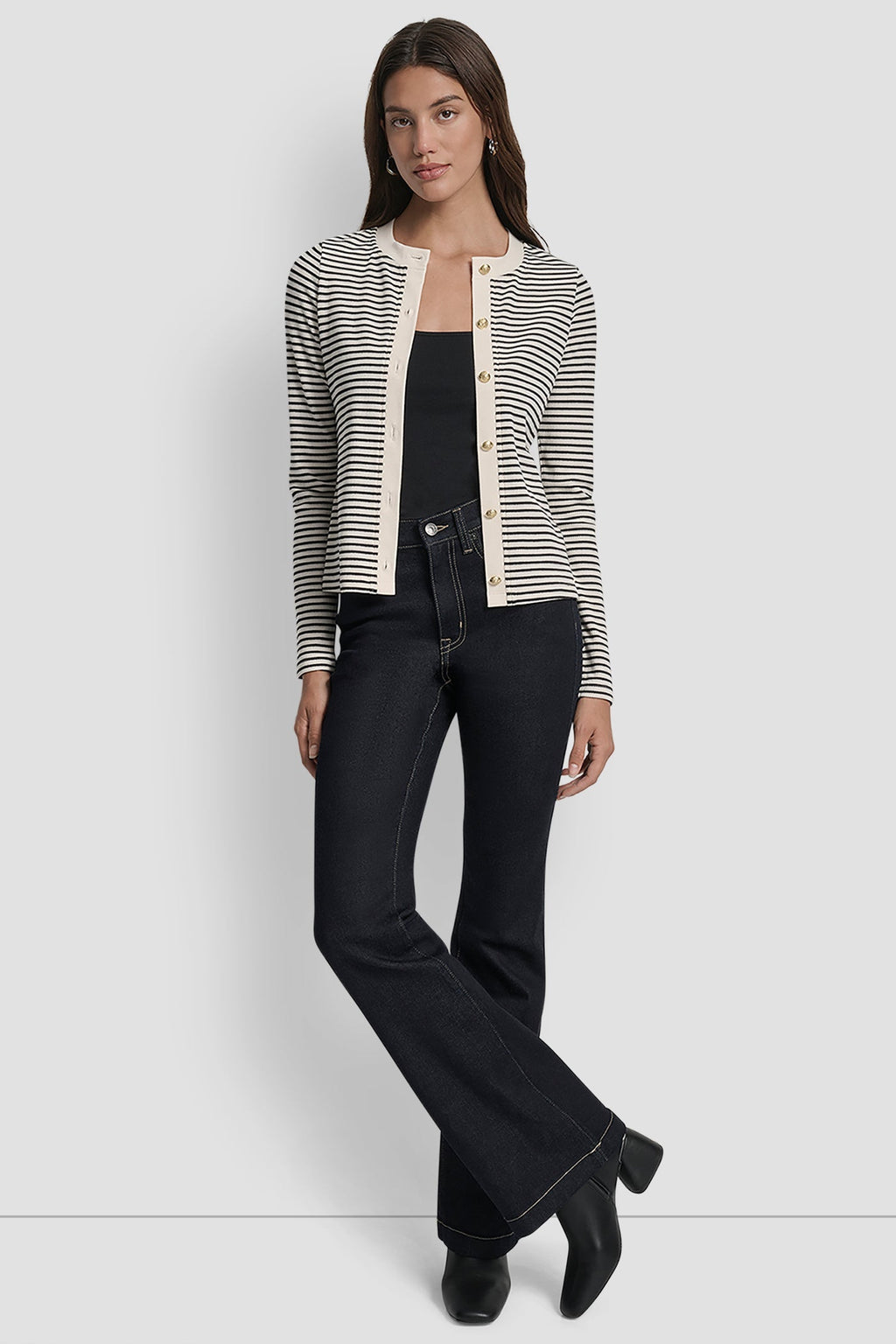 LONG SLEEVE BUTTON FRONT SHORT CARDIGAN
